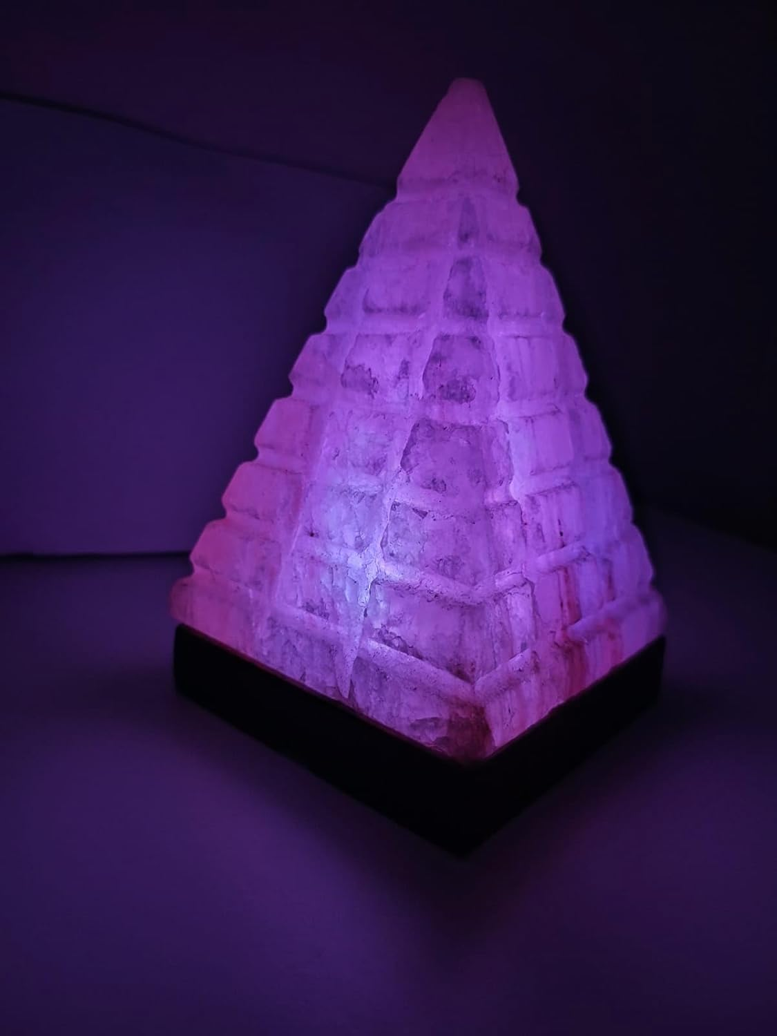 2-3 KG Premium Multi-Colour Cubical Cut Pyramid Salt Lamp 100% Authentic, Handcrafted from Beautifully Hand Craft Cubical Cut Pyramid Shape Lamp Comes with Complete Electric Fitting image number 4