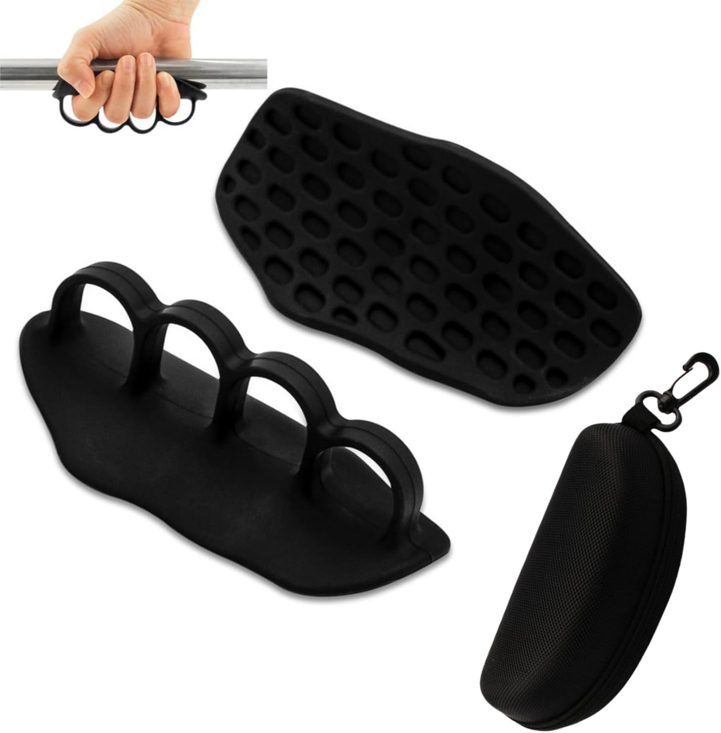 Shoyisenka Fitness Grip Strength Trainer - Anti-Slip Five-Finger Gloves, Suitable for Strength Training Such as Pull-Ups, Deadlifts, and Bench Presses, with a Portable Storage Case Included.