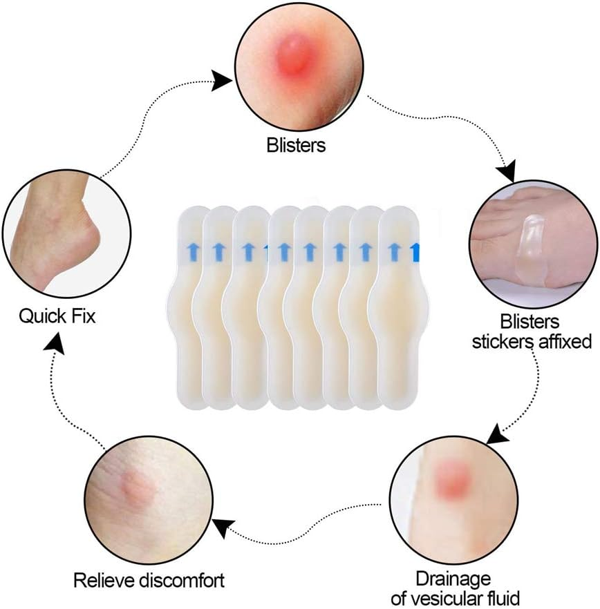 10 Pcs Gel Heel Blister Patch, Adhesive Waterproof Hydrocolloid Heel Protector, Blister Prevention Cushioned Bandage, for Foot Toe Heel Blister Recovery and Prevention Guard Skin Rubbing (20 X 65 Mm) image number 1