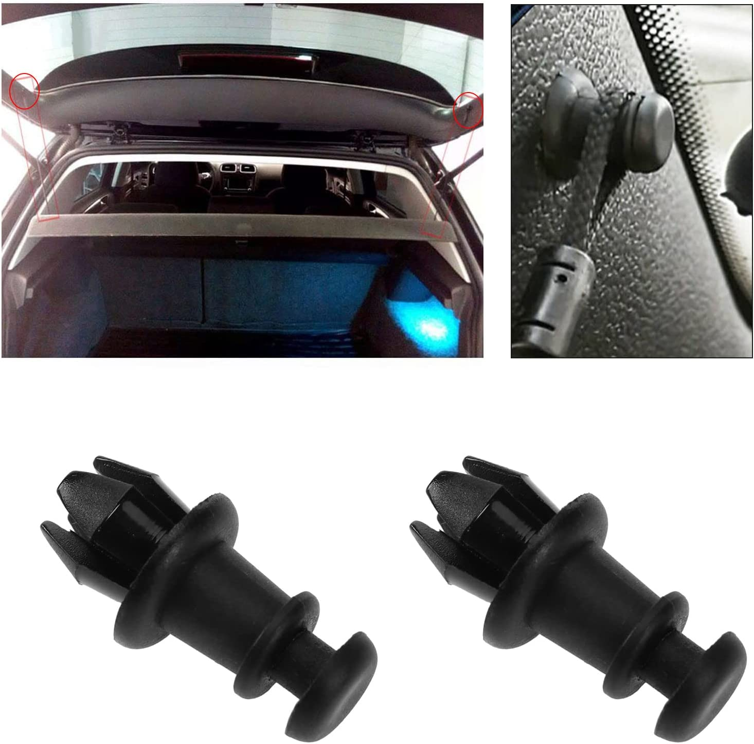 The Lord of the Tools 4PCS Car Boot Parcel Shelf Clips Pins 1M6867574A Compatible with Q5 SQ5 8R MK1 A3 S3 8P A3 S3 8V Q2 Q3 Boot Parcel Shelf String Clips Hook Holder