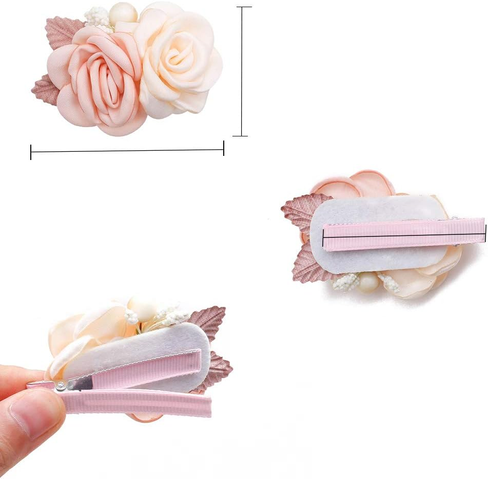 Flower Hair Clip Bfnaagirl Baby Girl Hair Bows Exquisite Hair Accessories Alligator Clips for Infants Toddlers Teen Kids Gift 3Pcs/Set image number 4