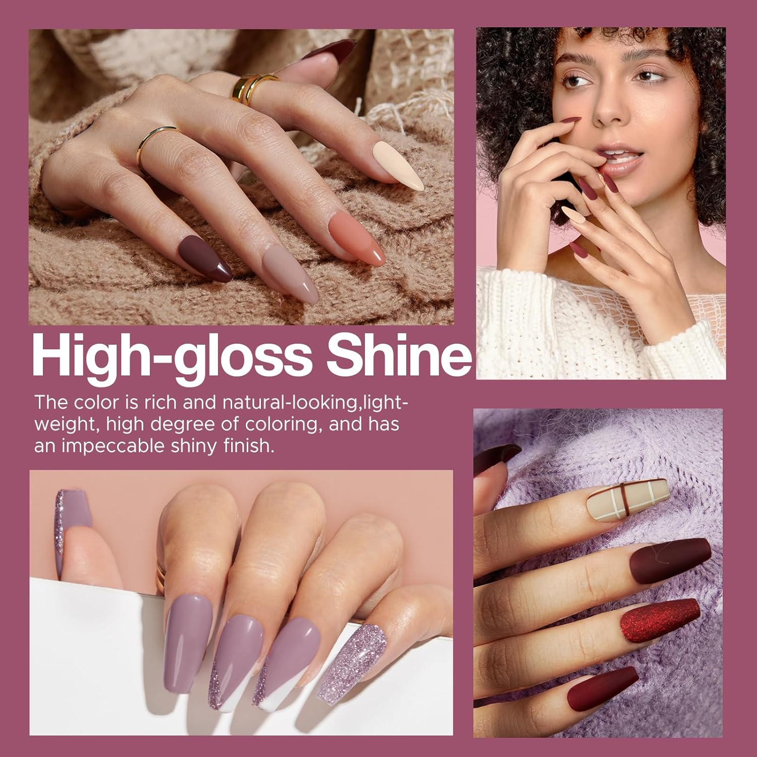 AZUREBEAUTY Dip Powder Nail Kit Starter 20 Colors Nude Brown Glitter Purple Blue Dipping Powder Liquid Set with Top/Base Coat Activator for French Nail Art Manicure DIY Salon Gifts for Women image number 4