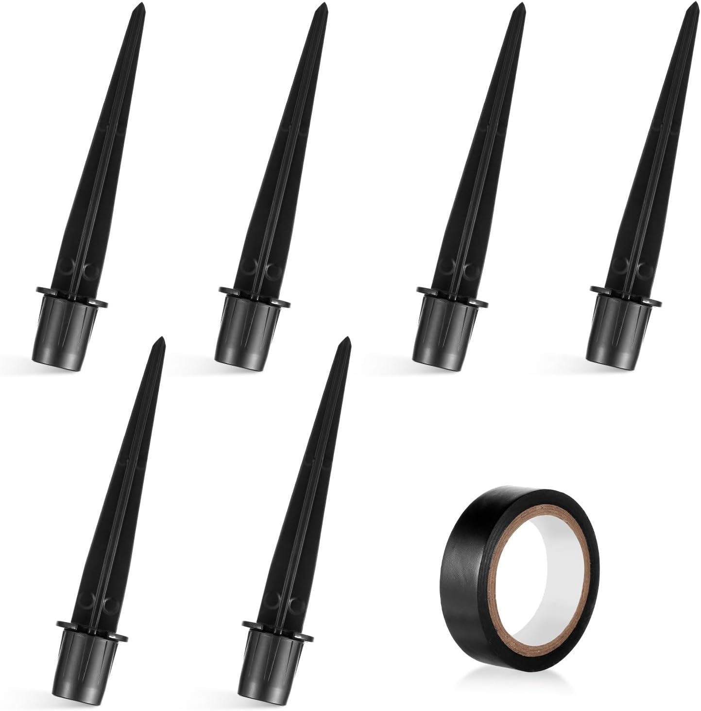 Lasuroa 6Pcs Solar Light Replacement Stakes, 5.31X0.78 Inch Metal Replacement Solar Led Spikes Outdoor Lighting Ground Stakes Accessories Parts with Tape for Garden Landscape Pathway Yard Decor image number 3