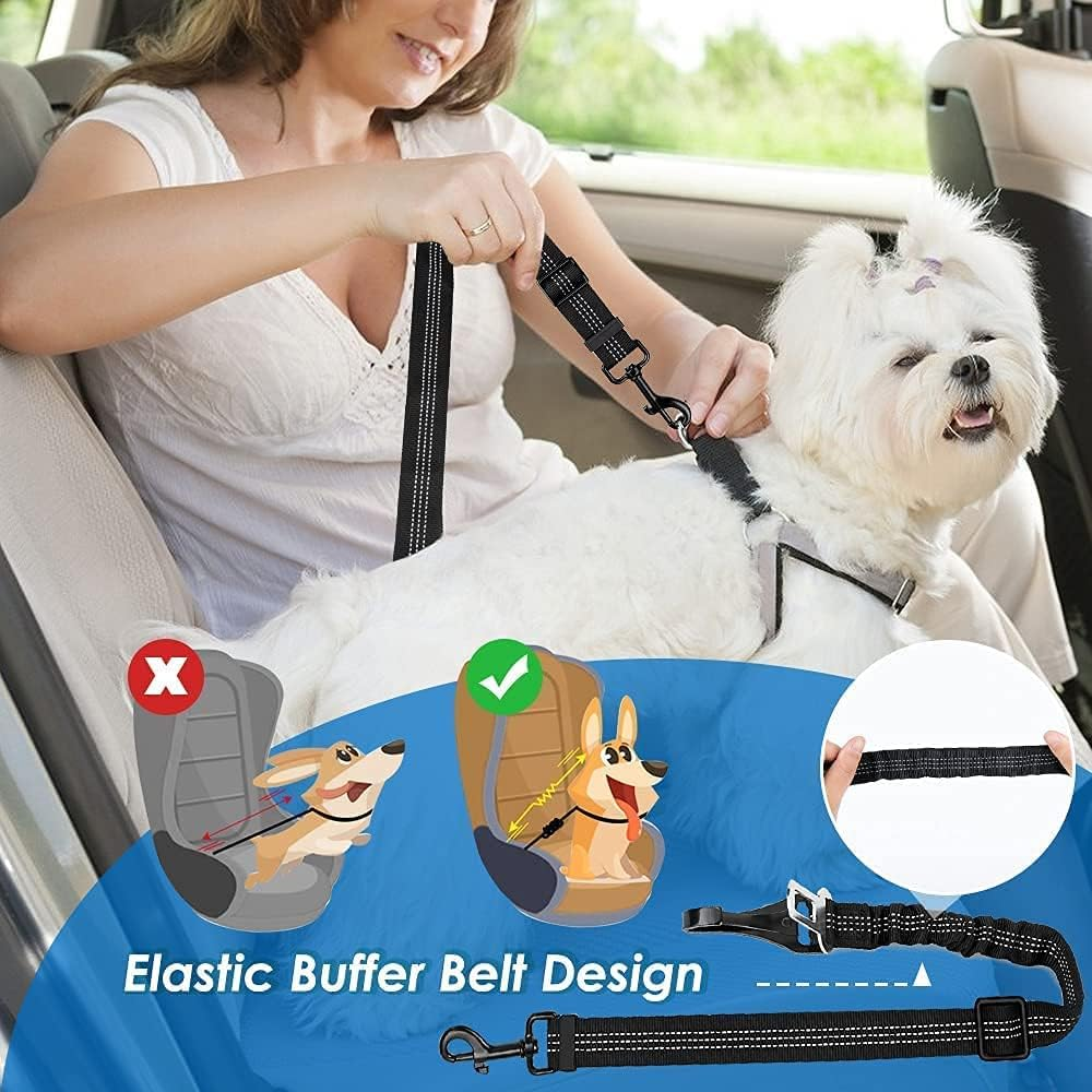 Dog Belt for Car, Seat Belt Dog Car, Seat Belt for Car, Adjustable Long and Short, Seat Belt with Rear Absorption for All Dog Breeds and Car Types (Pack of 2) image number 3