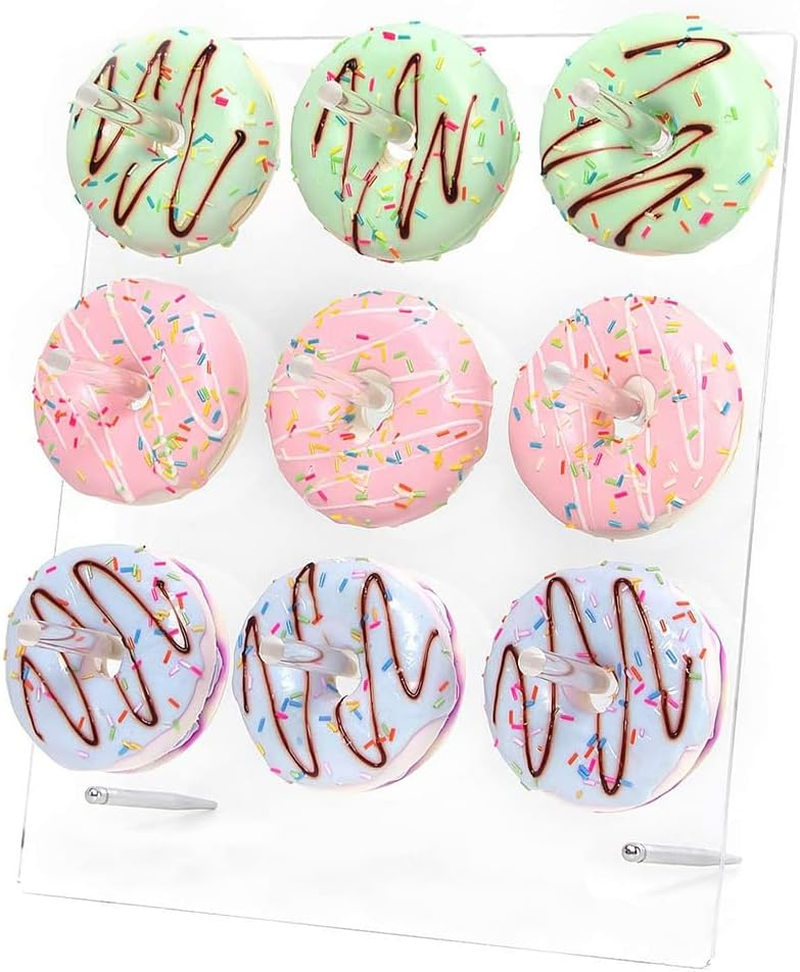 Stand Holder Candy Doughnut Party Bar Event 9 Holes Acrylic Donuts Wall Display image number 6