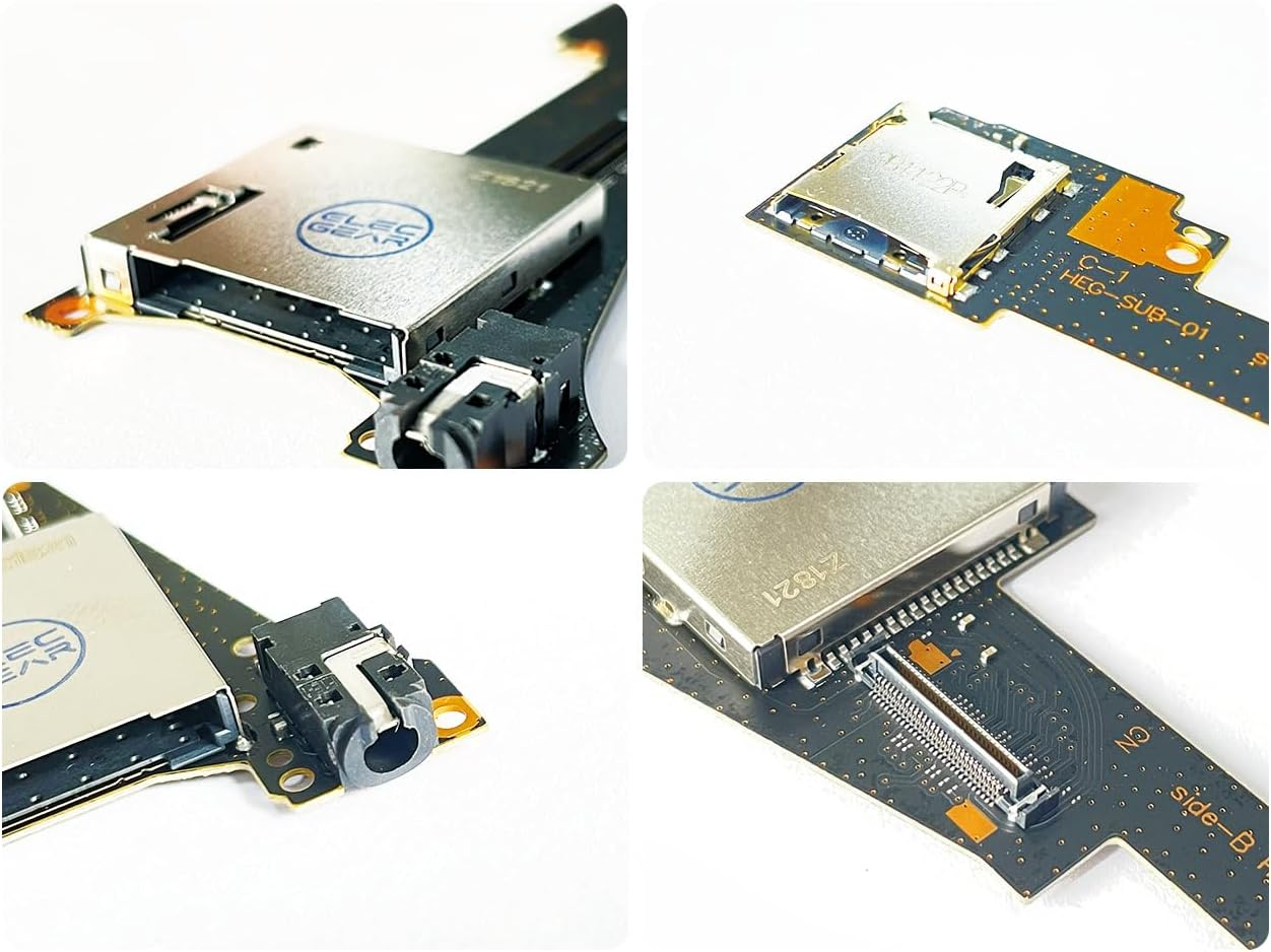 Elecgear Game and Micro SD Card Reader Replacement for Switch OLED HEG-001, Game Card & TF Memory Card Adapter Slot PCB Module with 3.5Mm Audio Jack, Repair Part Tool Kit Included image number 3