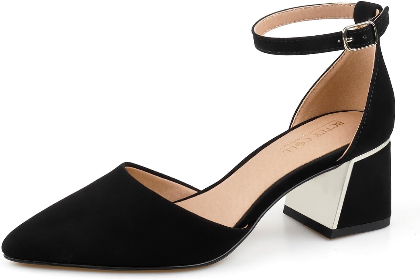 BCTEX COLL Women'S Fuzzy Open Toe Slippers Memory Foam Feather Slides Fluffy Furry Indoor House Sandals