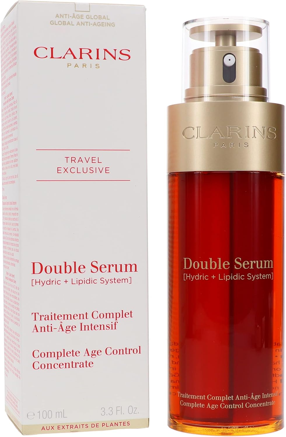 Clarins Double Serum Complete Age Control Concentrate for Unisex 3.3 Oz Serum image number 3