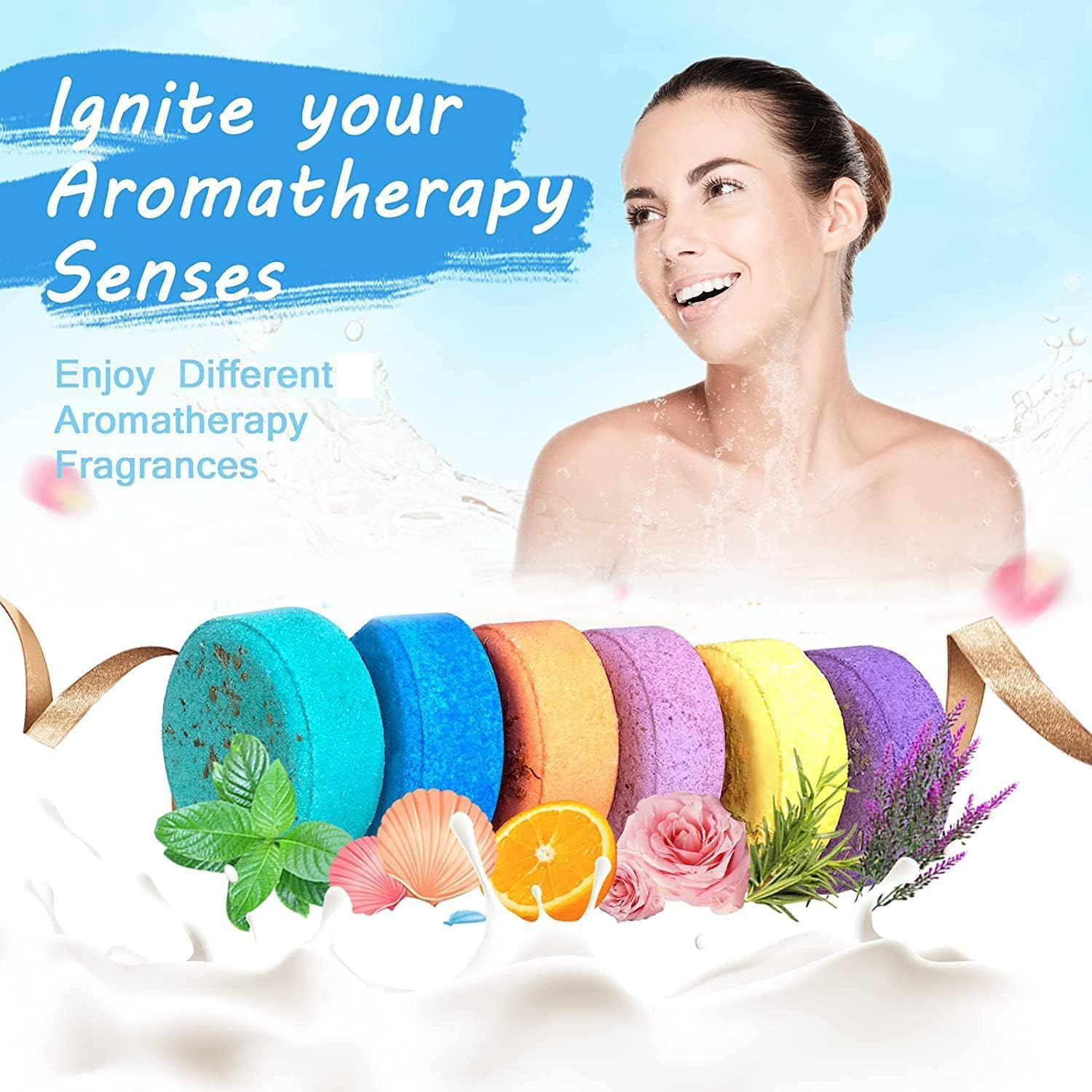 10 Pcs Shower Steamers, Shower Bombs Aromatherapy Vapor Steam Tablets for Stress Relief, with Essential Oils for Relaxation, Best for Girls image number 4