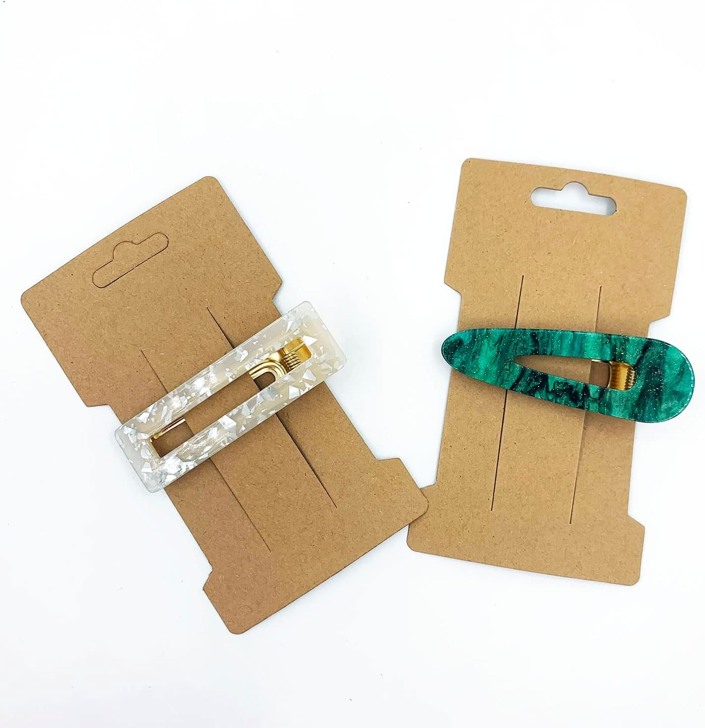 Doromy Hair Clip Display Cards, 100 Packs Rectangular Hair Barrettes Jewelry Display Holder Brown Kraft Paper Cards for Hair Accessories Displaying Organizing Packaging, 6.6X11.5Cm image number 6