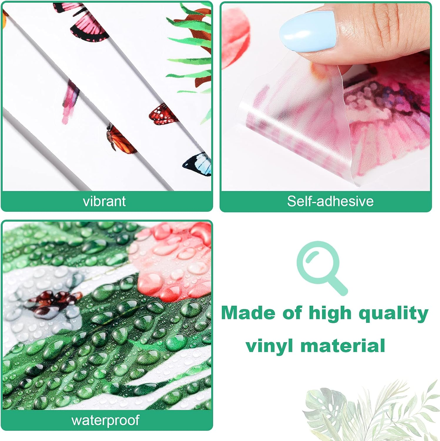 Zonon Hummingbirds Wall Decals Peel and Stick Birds Vinyl Wall Stickers Butterfly Flowers Colorful Hummingbird on the Tree Branch Flower Decals Garden Living Room Bedroom TV Decorations image number 5