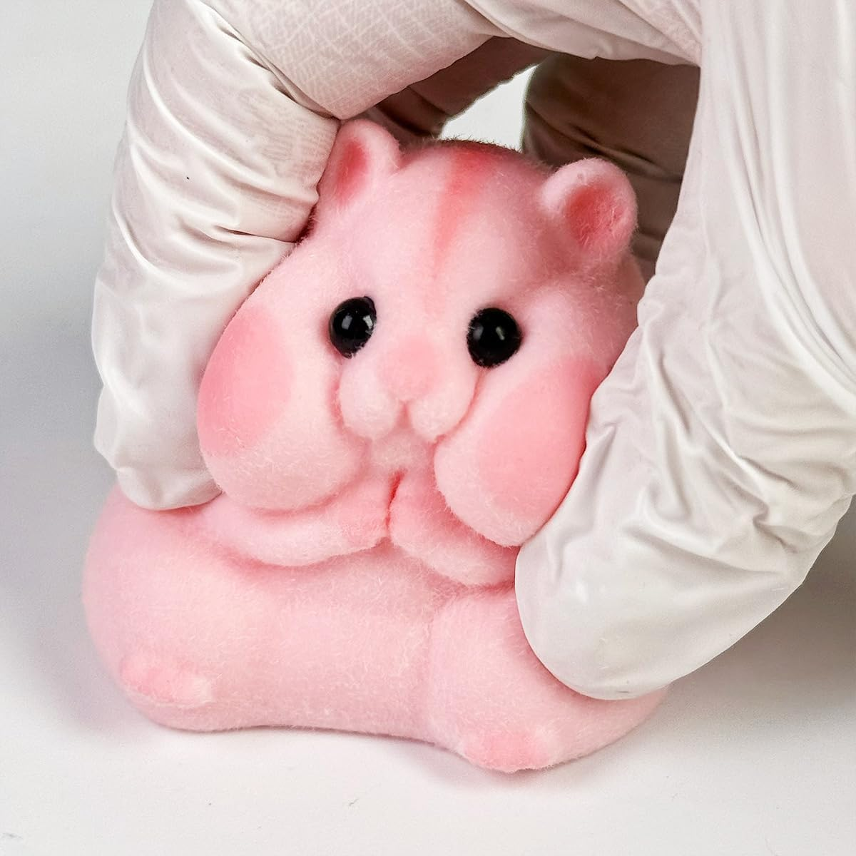 Handmade Taba Squishy Hamster Toy, Cute Squishy Hamster Fidget Toy, Realistic Hamster Toy, Soft Silicone Mochi Furry Toy, Stress Relief Gift for Adults & Kids, Sensory Anxiety Plushie (Pink) - Blue image number 2