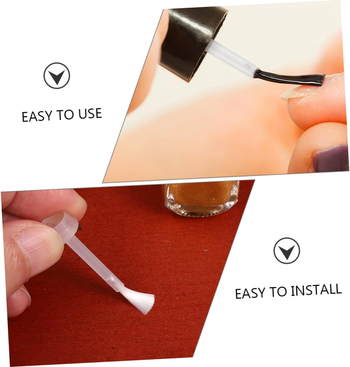 CTIRCHIU 250Pcs Nail Polish Brush Soft Bristles Easy to Use Replacement for Nail Art Tools image number 6