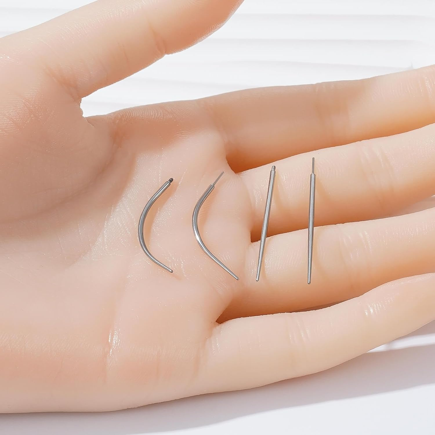 QXXPVV Stainless Steel 14G 16G 18G 20G Threaded Piercing Taper Threadless Piercing Taper Insertion Pin for Ear/Nose/Navel/Nipple/Lip/Eyebrow Stretcher Body Piercing Stretching Kit Assistant Tool image number 1