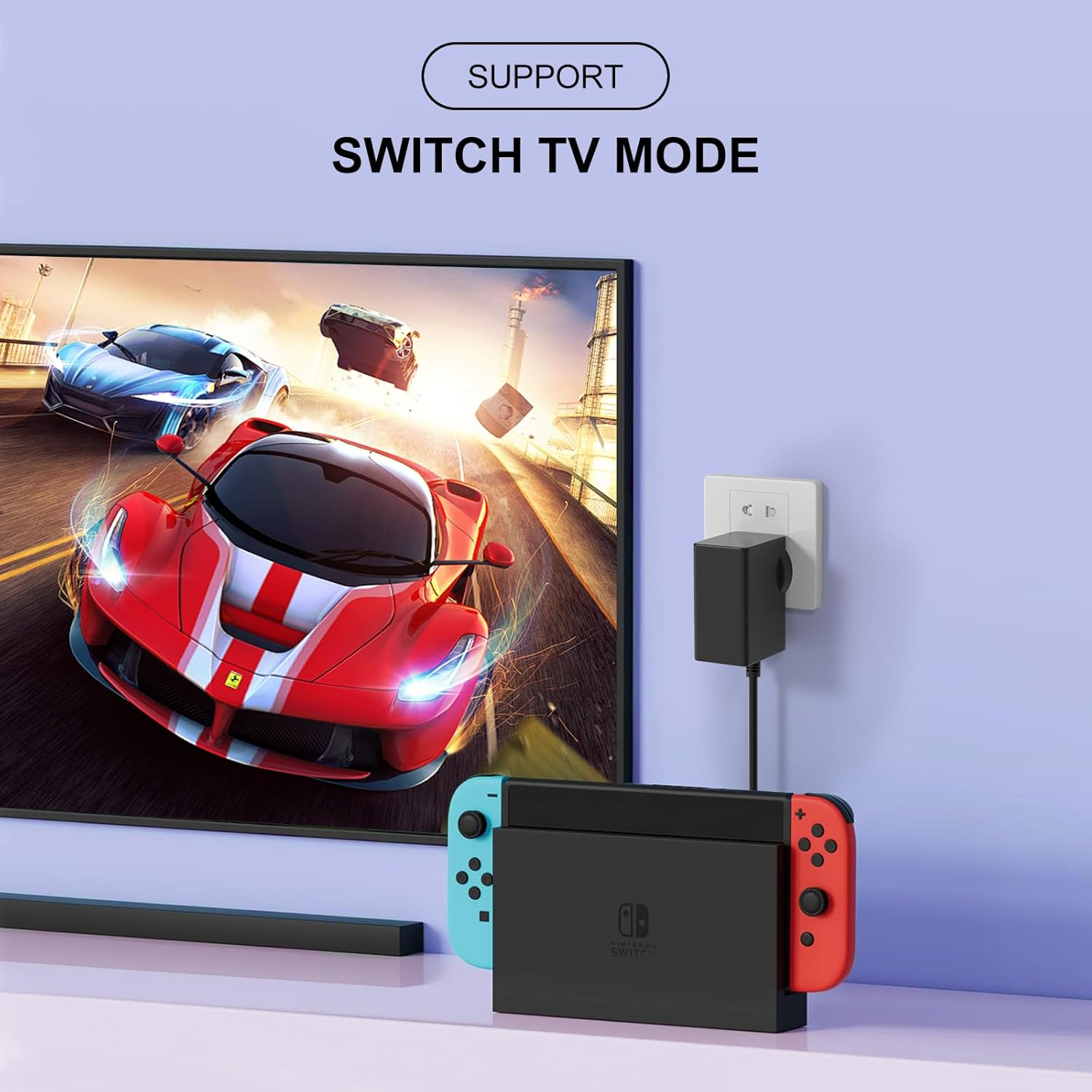 39W AC Adapter for Nintendo Switch, 15V/2.6A PD Fast Travel Wall Charger Compatible with TV Mode and Steam Deck, USB Type C for Switch Lite OLED image number 5