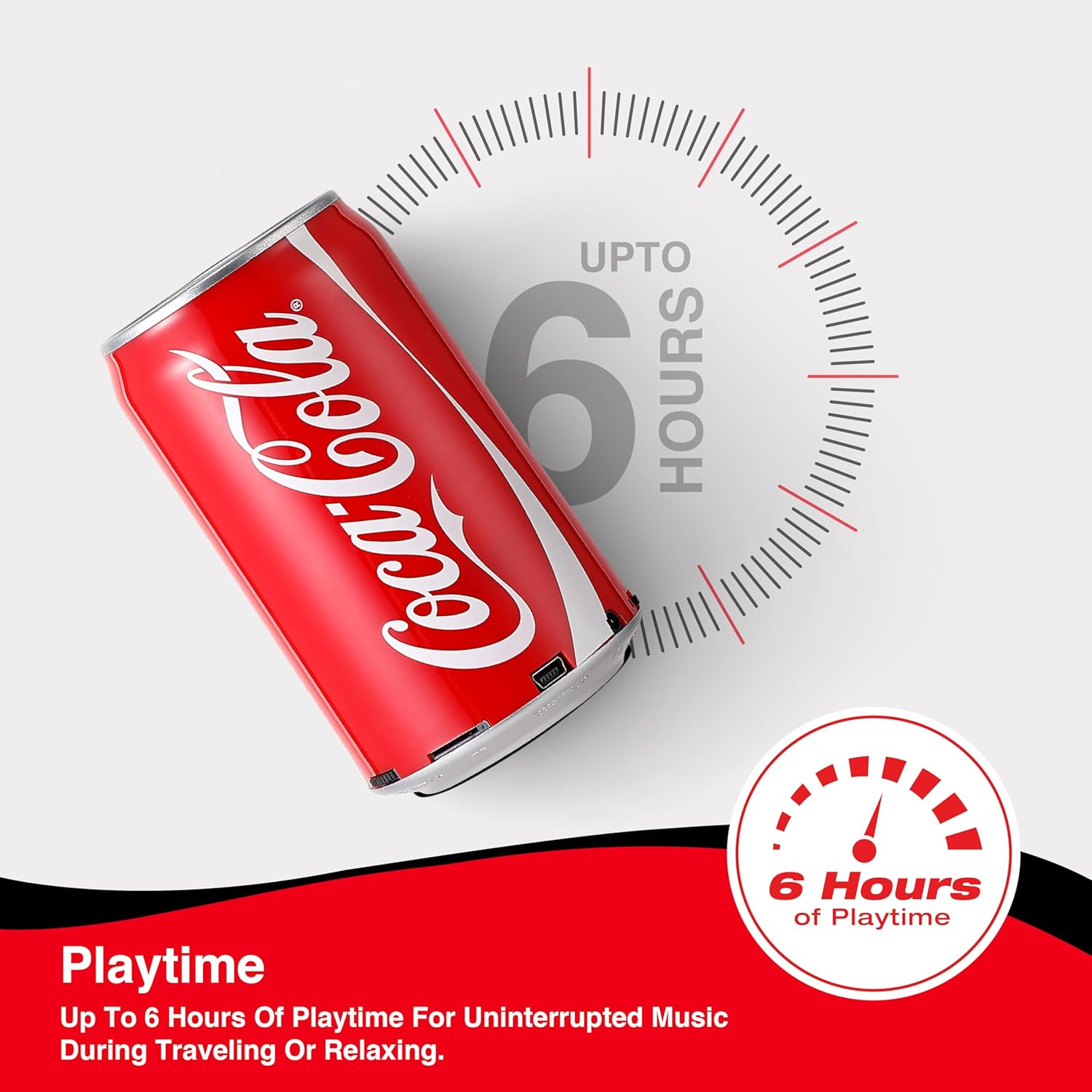 Coca-Cola Can Shape Bluetooth Speaker, Portable Wireless Speaker with Bluetooth 5.0, AUX, USB Slot & TF Slot | Loud Bass Sound | Compact Design for Indoor & Outdoor Use & Travel image number 3