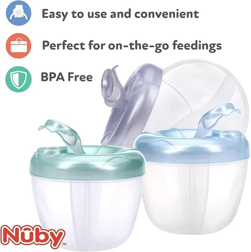 Nuby Powder Formula Dispenser - Pre-Portioned Baby Formula Container for Travel - Snap-On Cap, 4 Compartments - for Infants image number 4