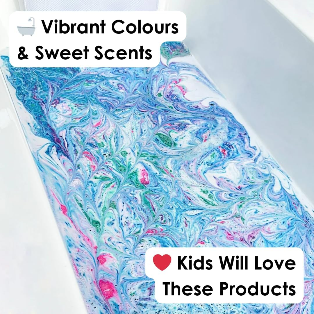 BATH BOX Gift Set, Bubble Bath Bombs, Bath Dust Soak, Natural & Handmade in Australia, Cotton Candy, Fairy Floss & Bubblegum Bath Fizz, 4 Piece Hamper Gift Box image number 5