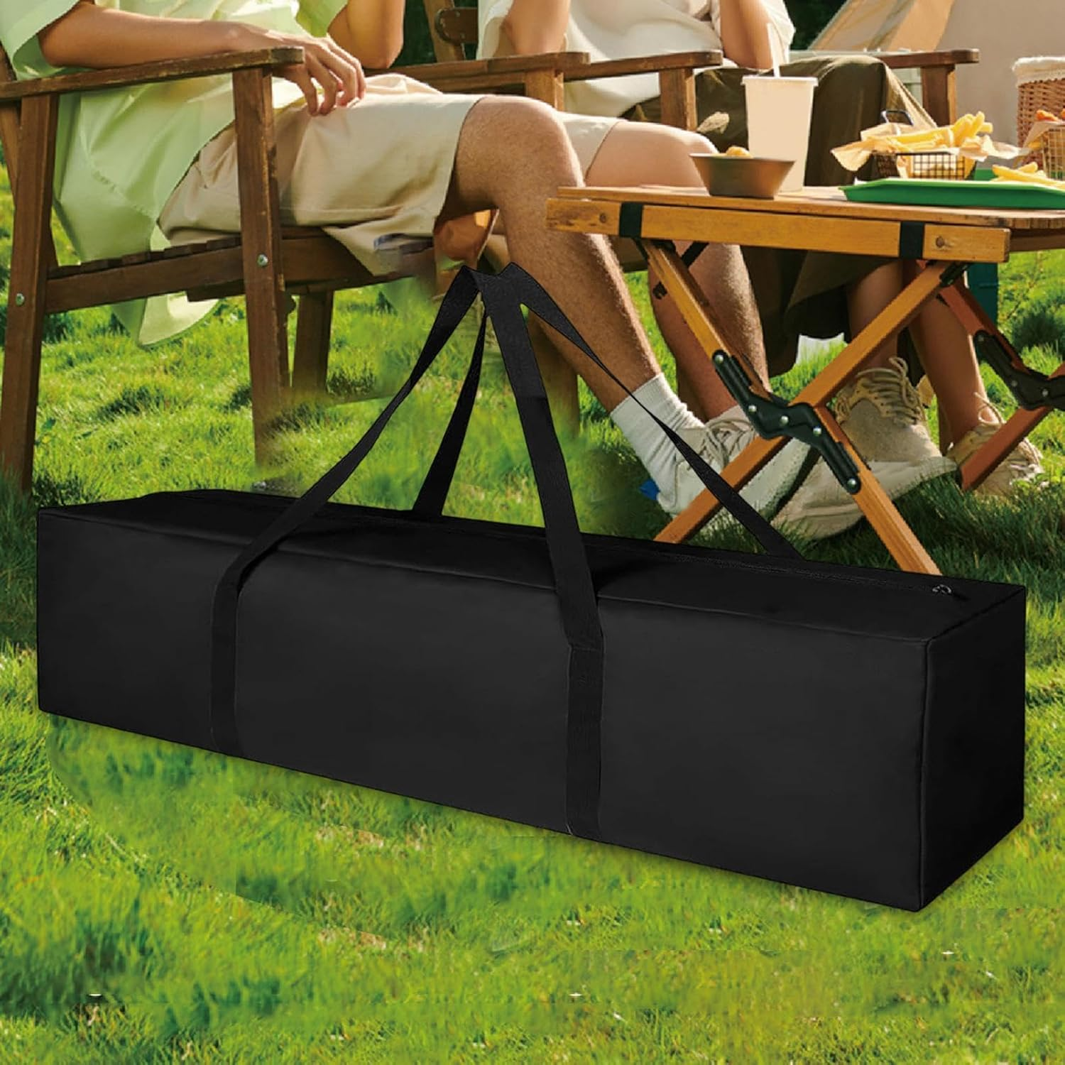 Pegciuho Tent Pole Zippered Storage Bag Camping Storage Bag Travel Luggage Bag Tripod Bag for Tents image number 6