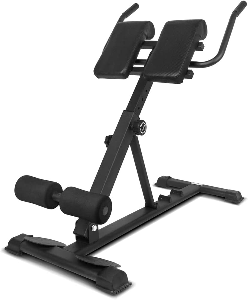 LSGGRC-09 Hyperextension Adjustable Roman Chair with 7 Adjustable Levels 3 Levels of Angle Adjustment Heavy-Duty Steel Tubing Gripped Foot Plate Padded Leg Rollers 18-Guage Steel Frame High-Density Foam image number 2