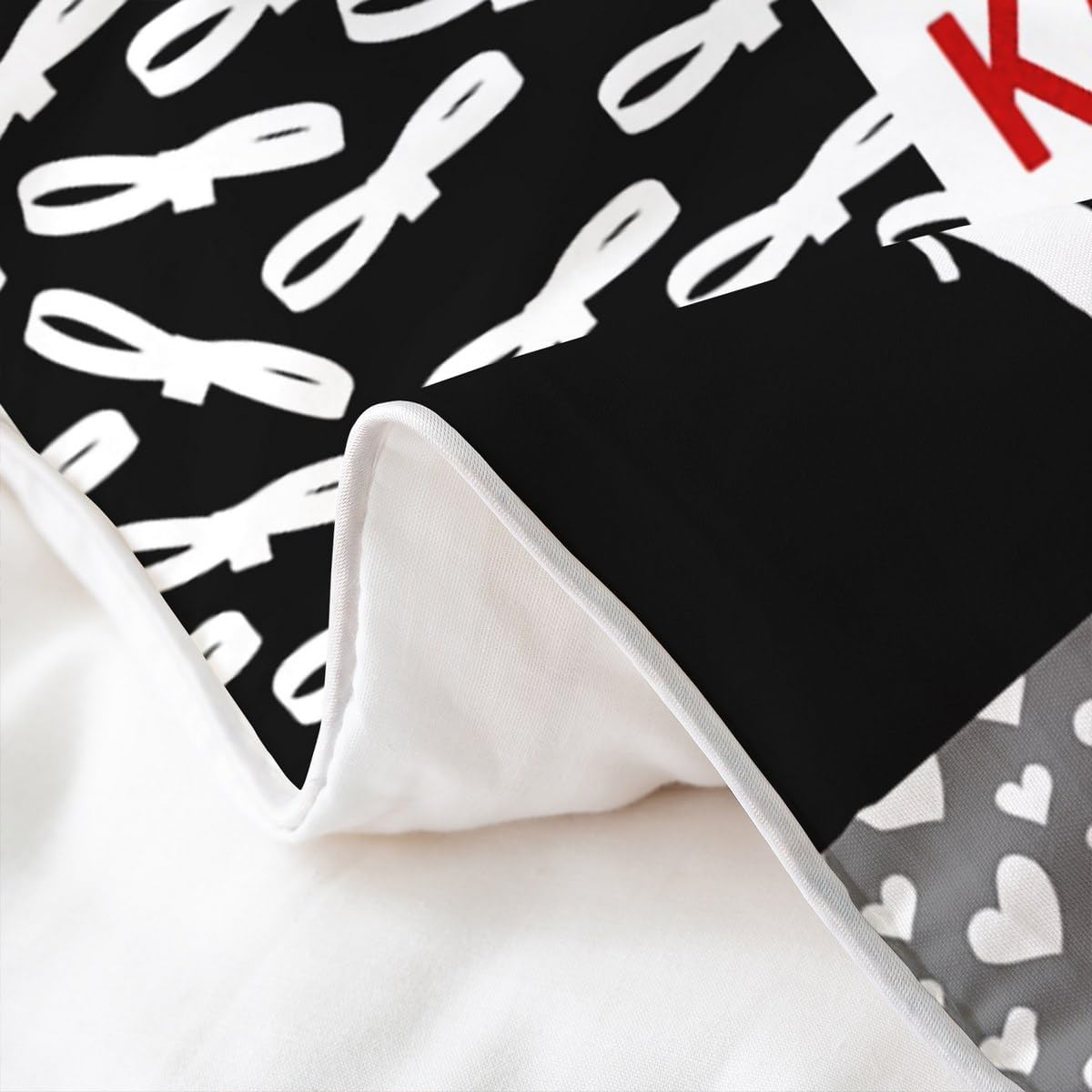 Homemissing Karate Decor 100% Cotton Bed Set Modern Geometric 100% Cotton Bed Set Martial Arts Duvet Cover Set Karate Red Bedding Set 135 X 200 Cm for Boys Girls Children image number 3