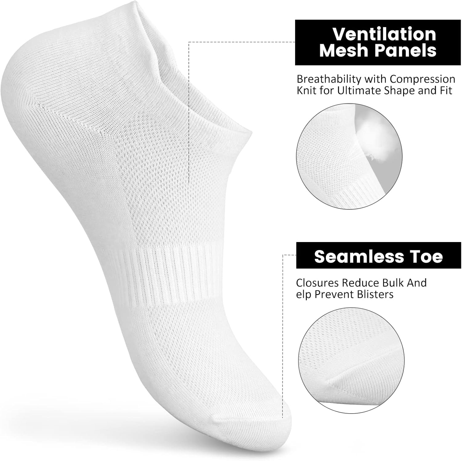 Women'S Ankle Running Socks - Low Cut Athletic Sports Soft Thin No Show Socks with Tab 6 Pairs