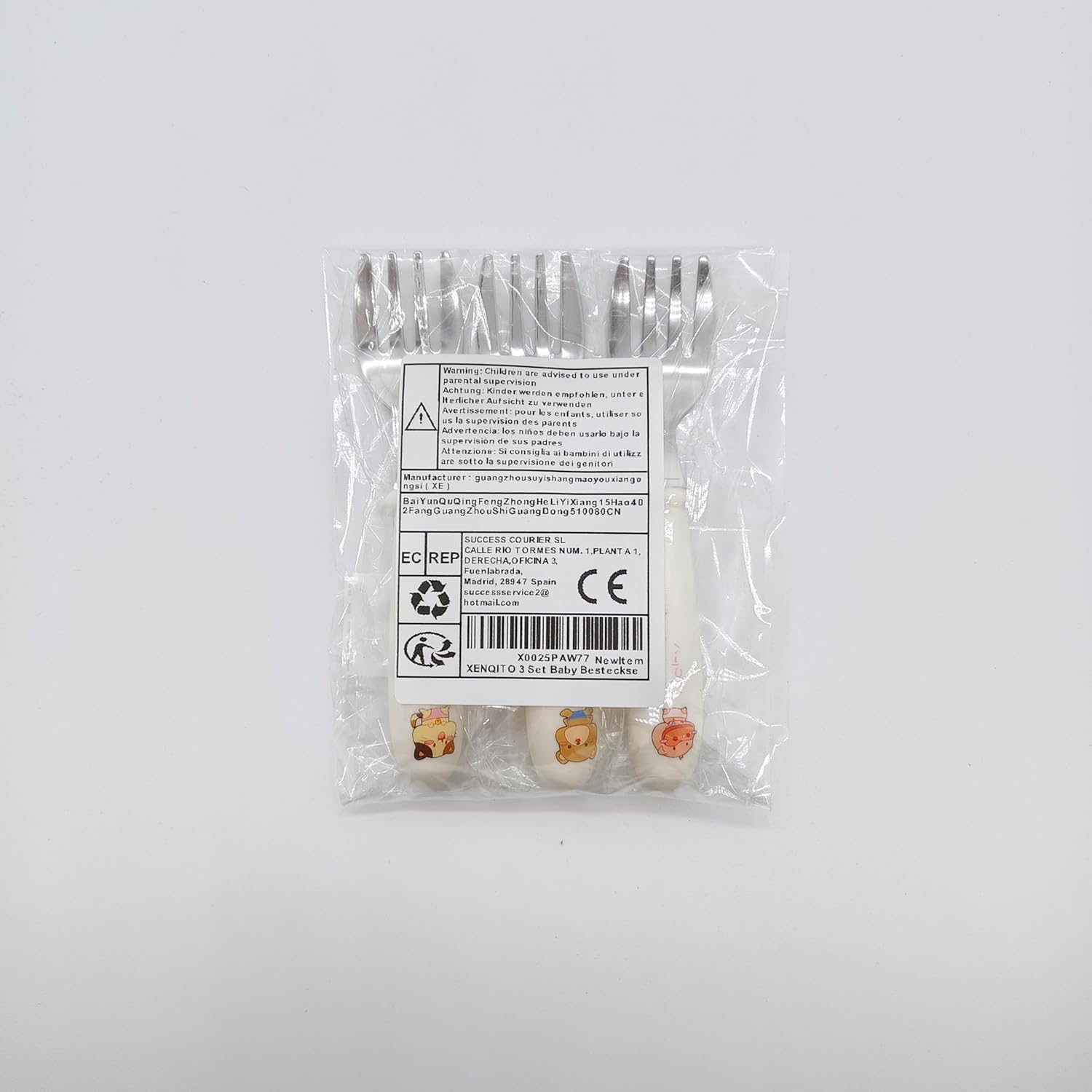 3 Set of Cutlery Set for Baby, Children'S Cutlery, Baby Learning, Baby Toddler Utensils Stainless Steel Silicone Fork for Baby Toddler image number 6