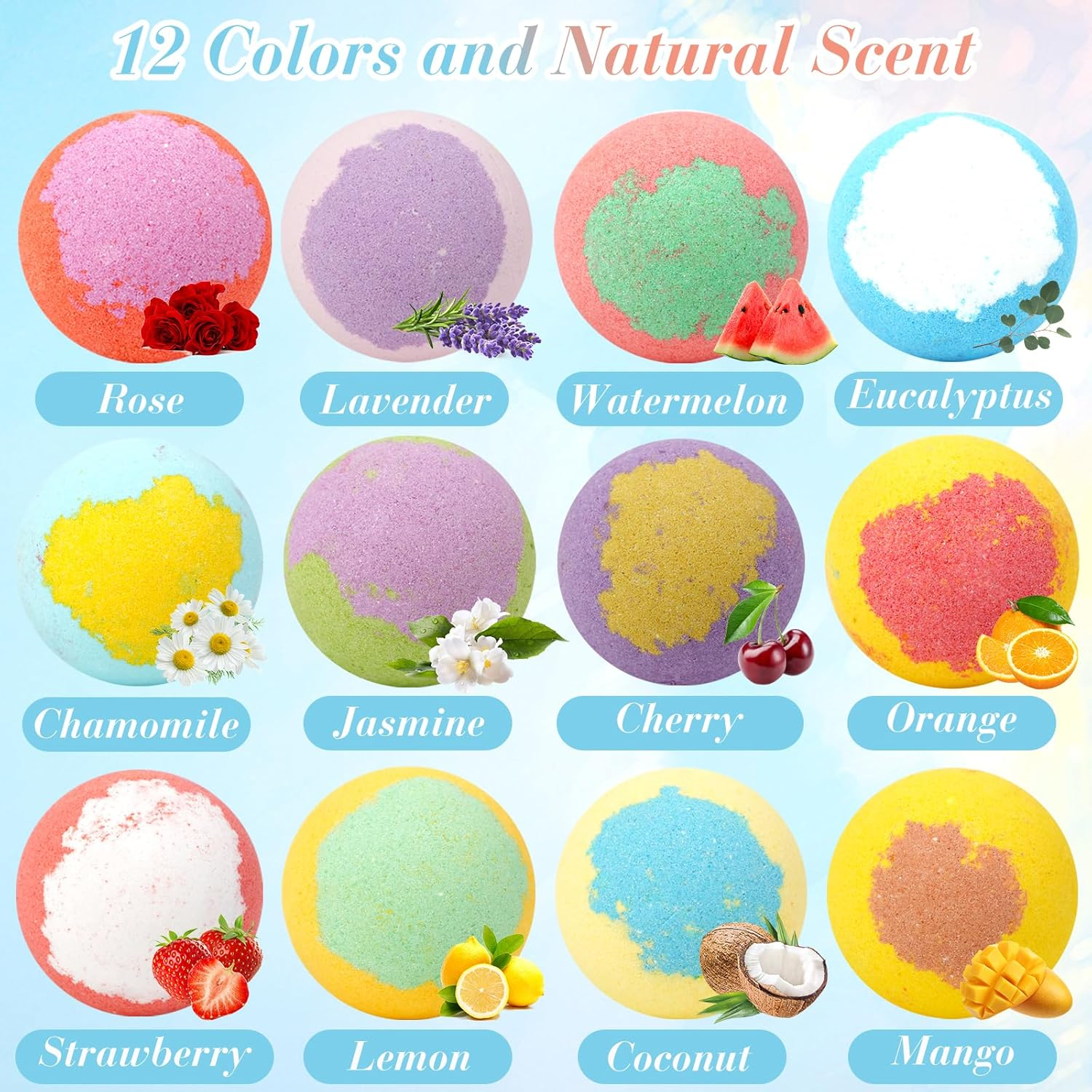 12 Pack Bath Bombs for Kids Girls with Surprise Toys Inside, Fun Kids Safe, Handmade Natural Bubble Spa Bath Ball with Jewelry Toys, Bath Bomb Gifts for Birthday Christmas Holiday for Girls Ages 3-12 image number 2