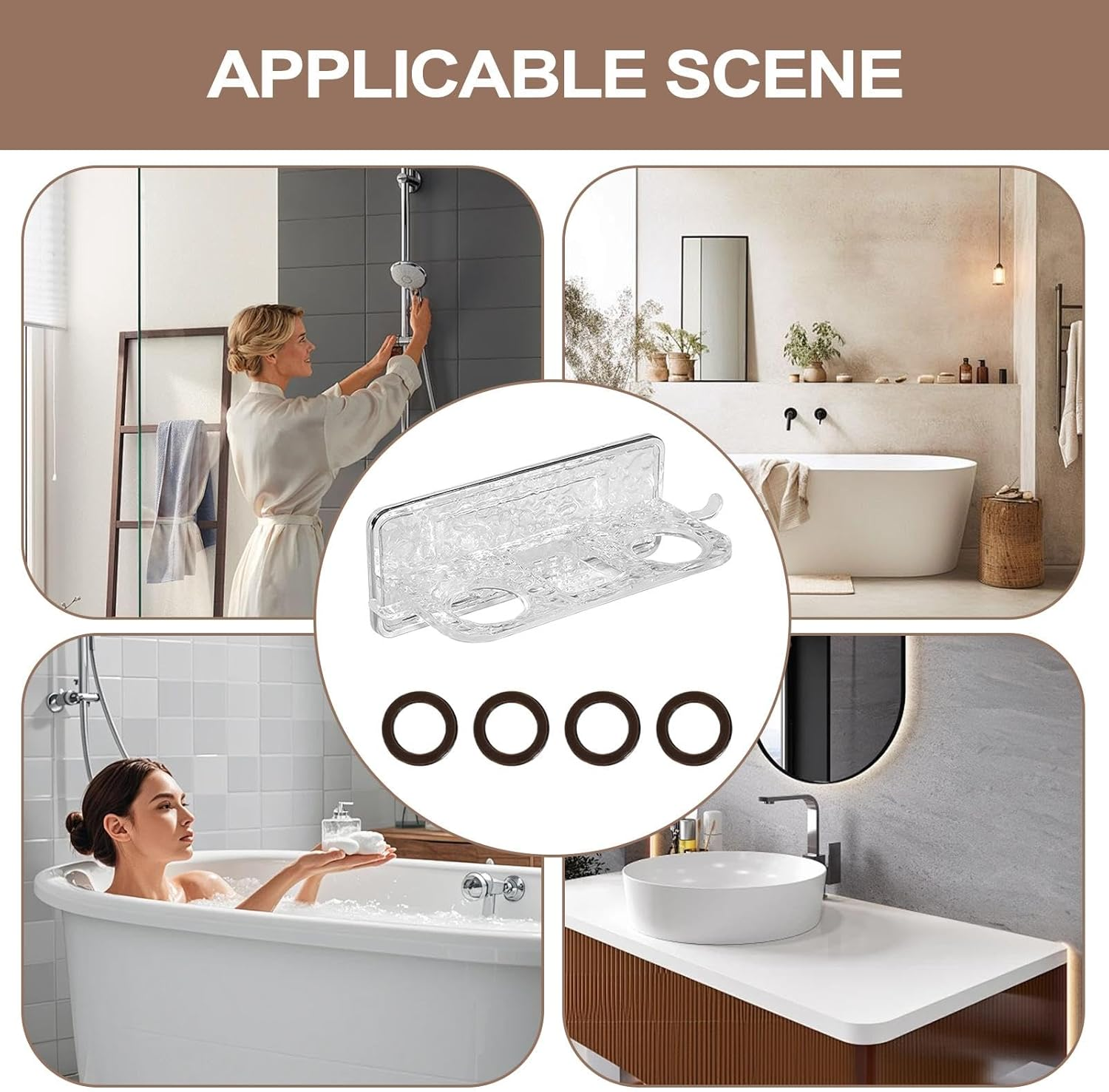 Nexusectar Shower Gel Bottle Holder Hook, Soap Bottle Holder Holder | Shampoo Holder Hole | Shampoo and Conditioner Bottle No Shower Shower image number 1