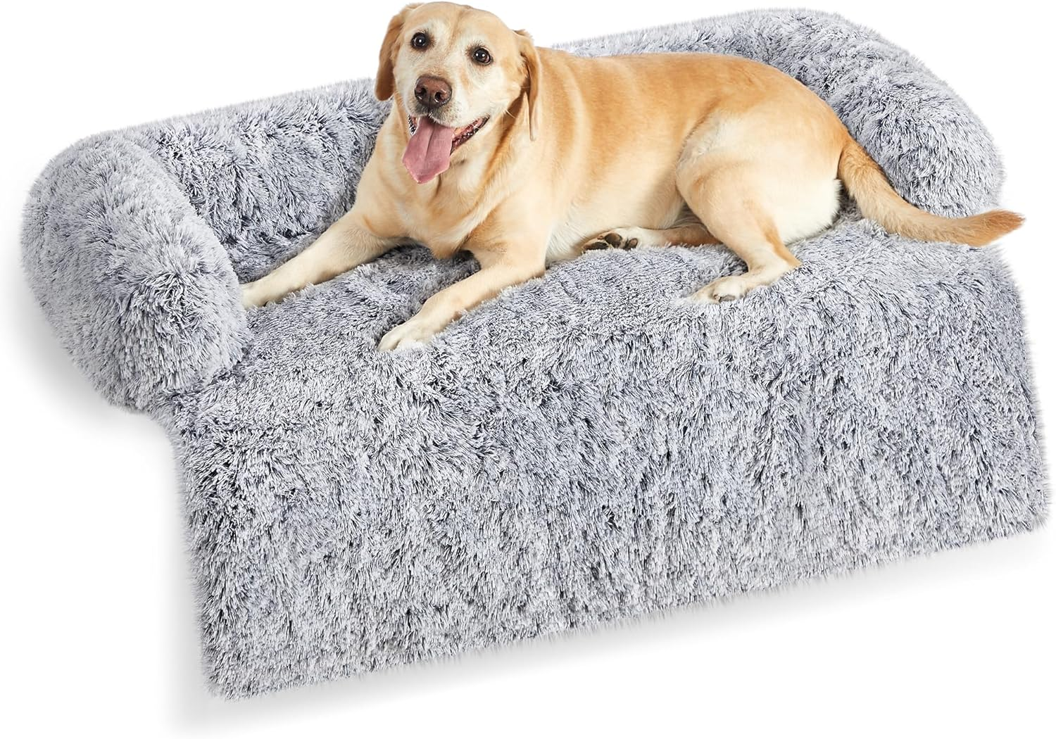 Feandrea Fluffyhug Dog Sofa Bed, Dog Sofa Cover, Calming Dog Bed, XXL, for Large Dogs, 122 X 95 X 18 Cm, Grey Ombr&eacute; PGW224G01 image number 4