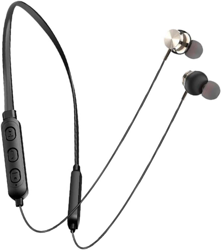 LRXIYODE Wireless Headset Neckband Earbuds 5.0 Magnetic In-Ear Stereo Earphones for Sports and Travel, Waterproof Black Wireless Earpiece image number 4