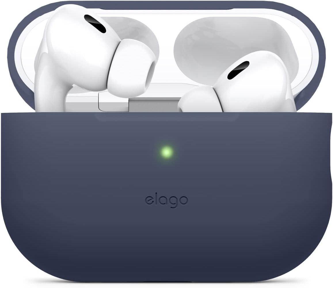 Elago Silicone Case Compatible with Apple Airpods Pro 2Nd Generation Case (2022), Protective Cover, Front LED Visible, Supports Wireless Charging (Dark Grey)