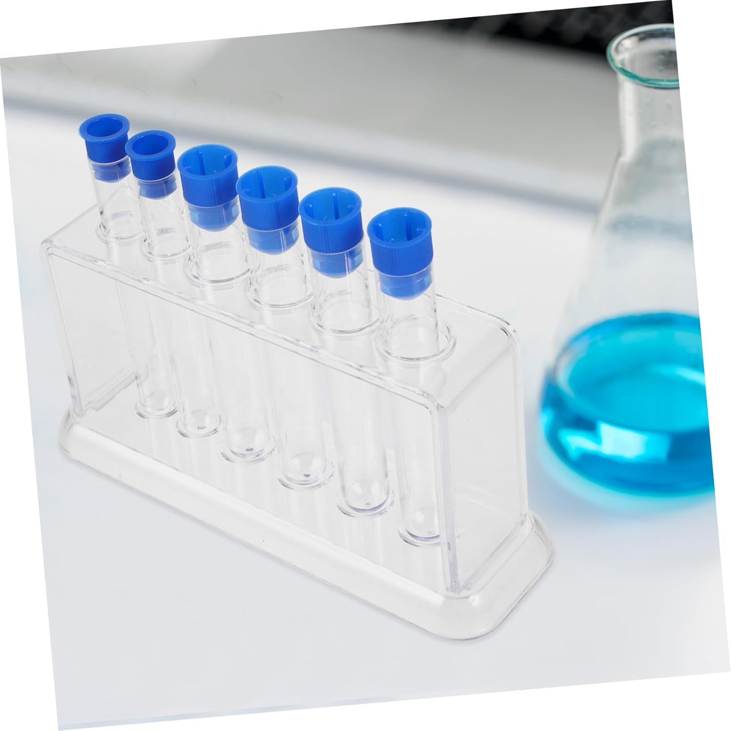 JECOMPRIS 1 Set Test Tube Rack Pipe Sample Holder Microcentrifuge Tube Rack Test Tubes with Lids and Rack Small Test Tube Tubes Holder Beakers Api Test Tube Holder Toy Plastic Storage Rack image number 1