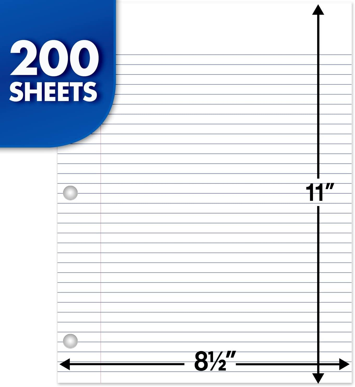 Mead Loose Leaf Paper, 3 Pack, Notebook Paper, College Ruled Filler Paper, Standard, 8.5 X 11, 200 Sheets per Pack (73189) image number 4