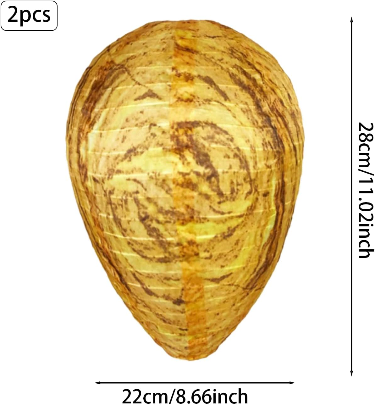 2PCS Wasp Nest Decoy 22X28Cm Realistic Fake Bee Hive Outdoor Waterproof Hanging Wasp Trap for Repelling Wasps Suitable for Home Garden Courtyard Terrace Protection image number 5