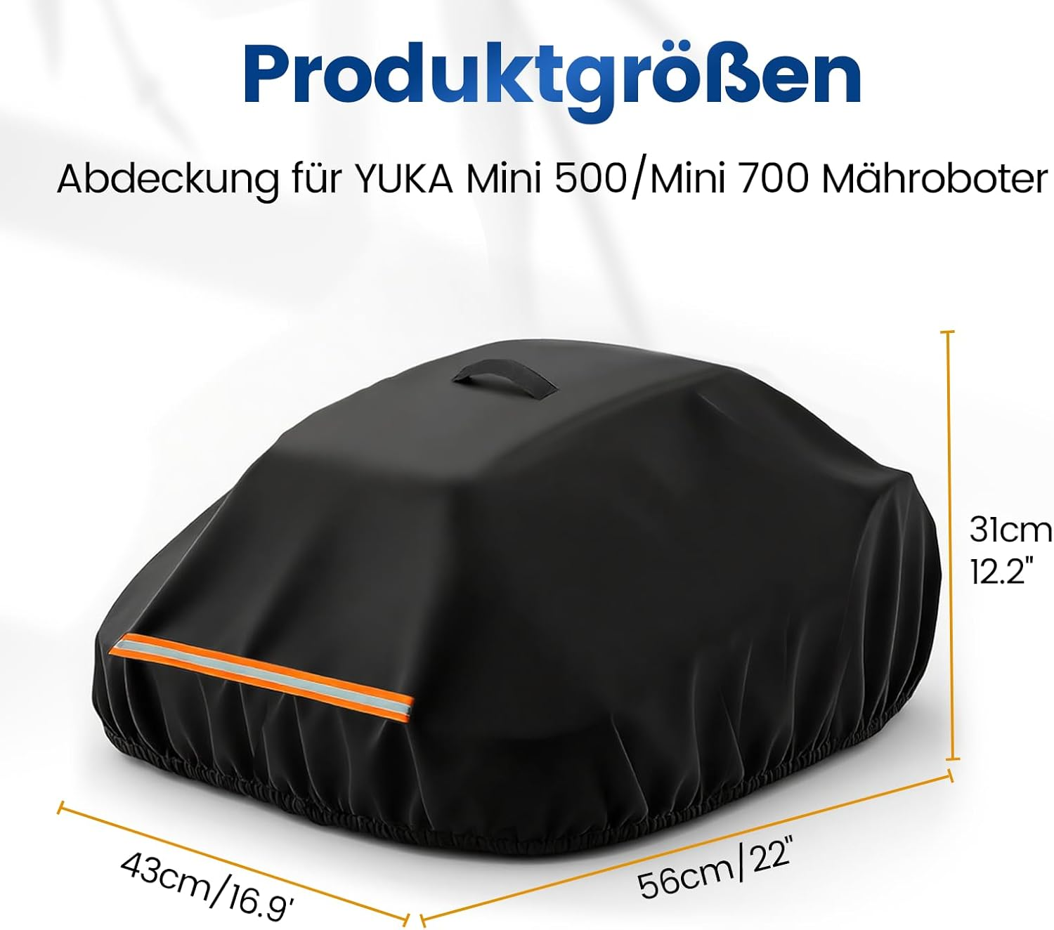 Fenghome Cover for Robotic Lawnmower, Wireless Automatic Lawn Robot, Waterproof Protective Cover, Protective Cover for YUKA Mini 500/700 Robotic Lawnmower, with Buckle Strap and Handles, 56 X 43 X 31 image number 2