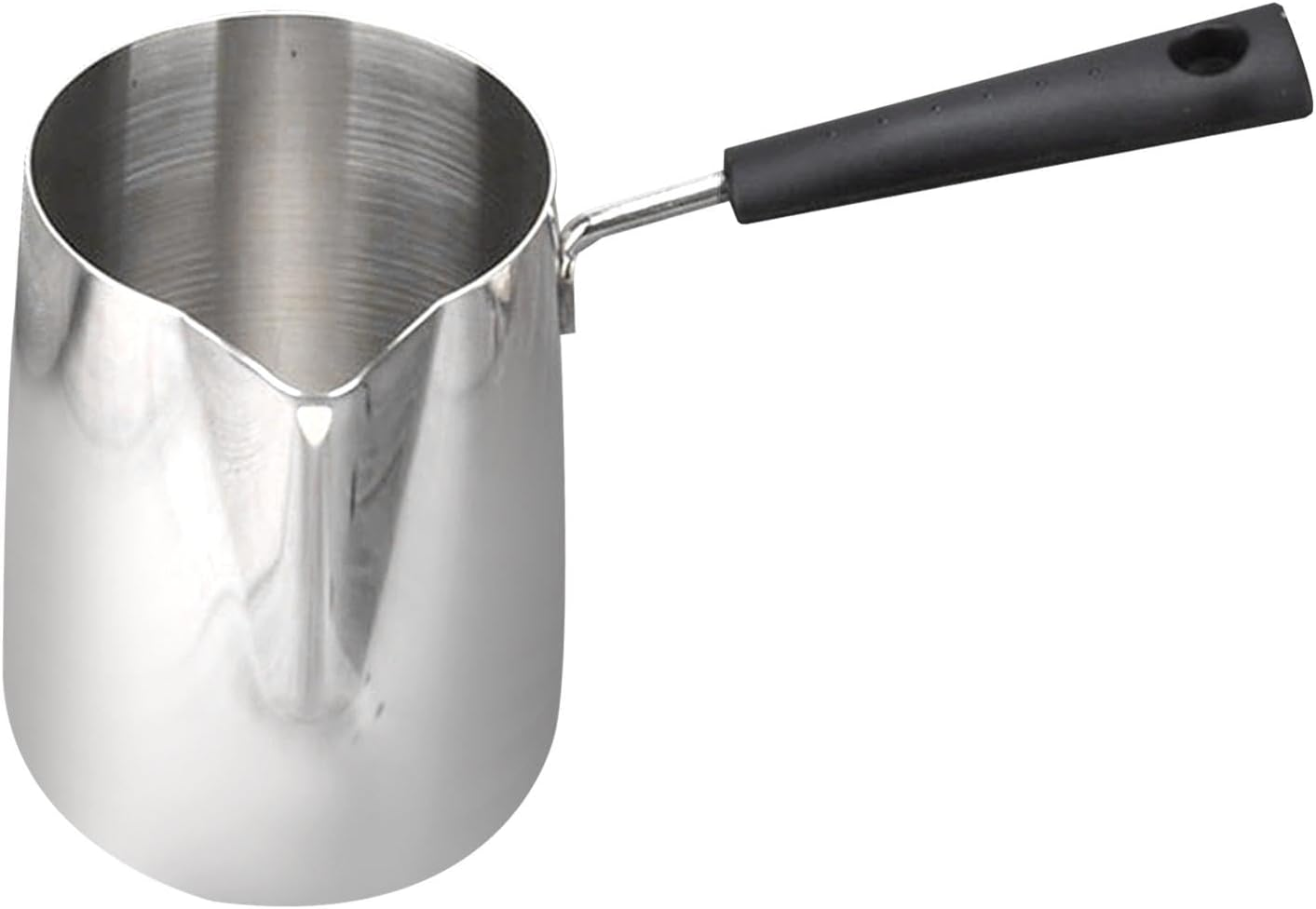 Folpus Milk Frothing Pitcher Jug Espresso Latte Art Cup Coffee Bar Accessories Long Handle Milk Jug for Hotel Warm Tea Hot Chocolate, 250Ml