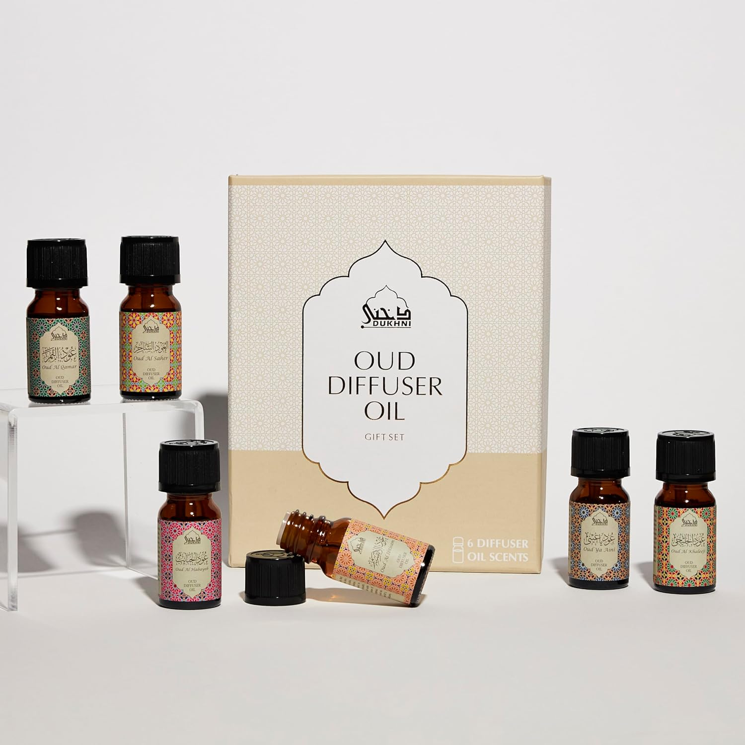 Dukhni Oud Essential Oil Diffuser Blend | 6 X 10Ml Arabic Oil Gift Set for Diffuser & Humidifier | 100% Pure Halal Oils | Relax with Home Aromatherapy, Massage & Candle Making image number 4