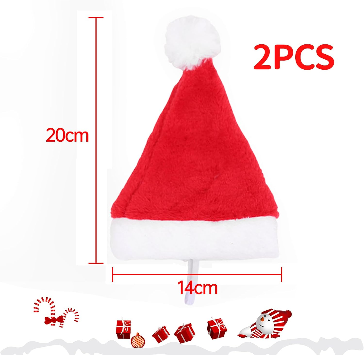 Mini Dog Santa Hat for Dogs Christmas Hat,Small Cat Santa Hats(Red) image number 1