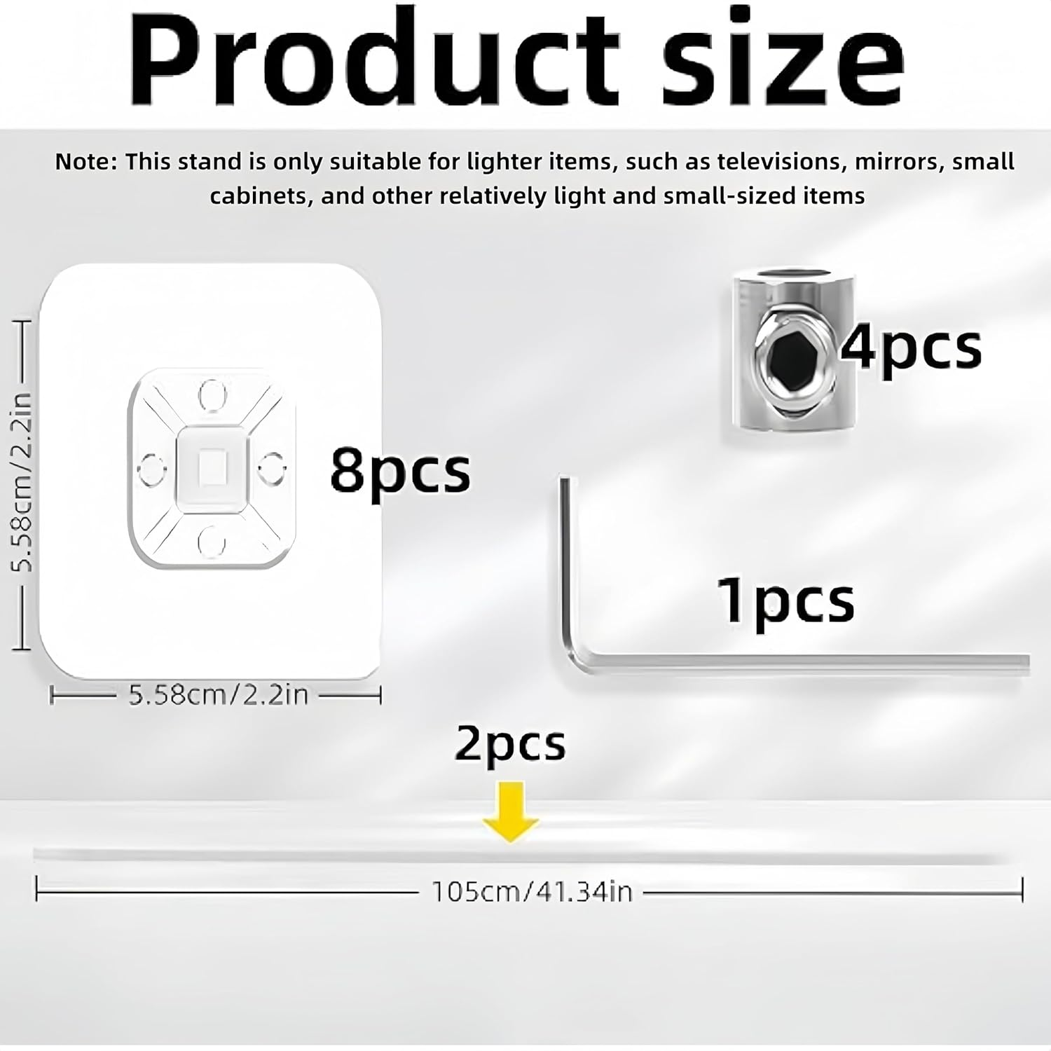 Adjustable Safety Straps (2 Pcs Steel Wire Rope+8Pcs Adhesive Pad),No-Drill Adhesive Anti-Tip Furniture Anchors Kit for Secure Flat Screens Fix to Wall,Cabinet,Dresser,Stand or Desk image number 4