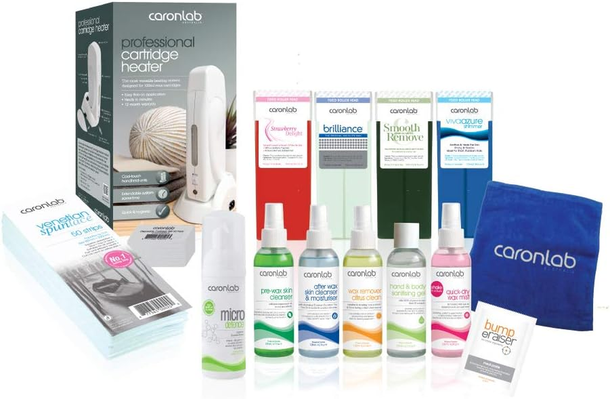 Caronlab Professional Cartridge Heater Single Starter Kit - Start Your Professional Waxing Journey with Everything You Need to Achieve a Salon Result