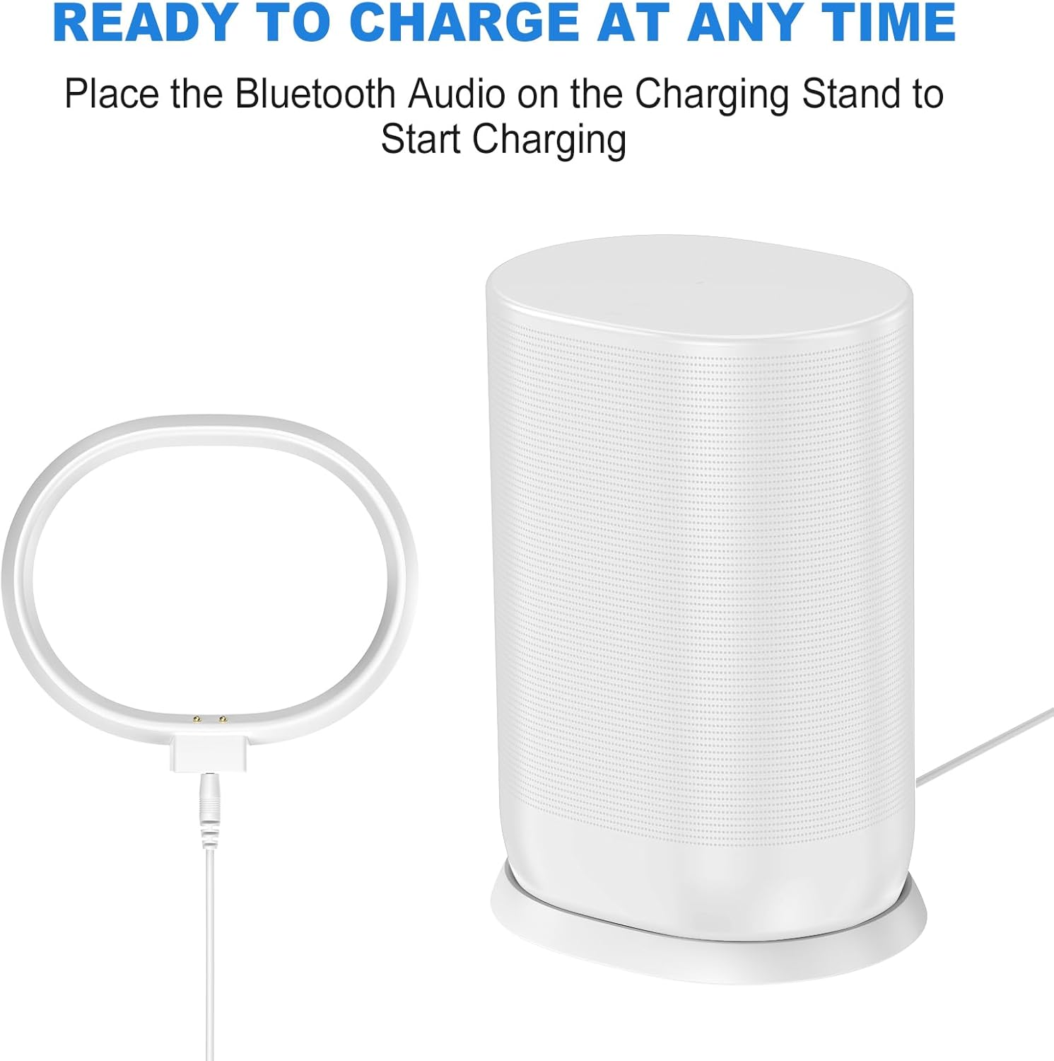 Soarking Charging Base Compatible with Sonos Move with 45 W Detachable Wall Charger 6.6 Feet Cable (White) image number 4