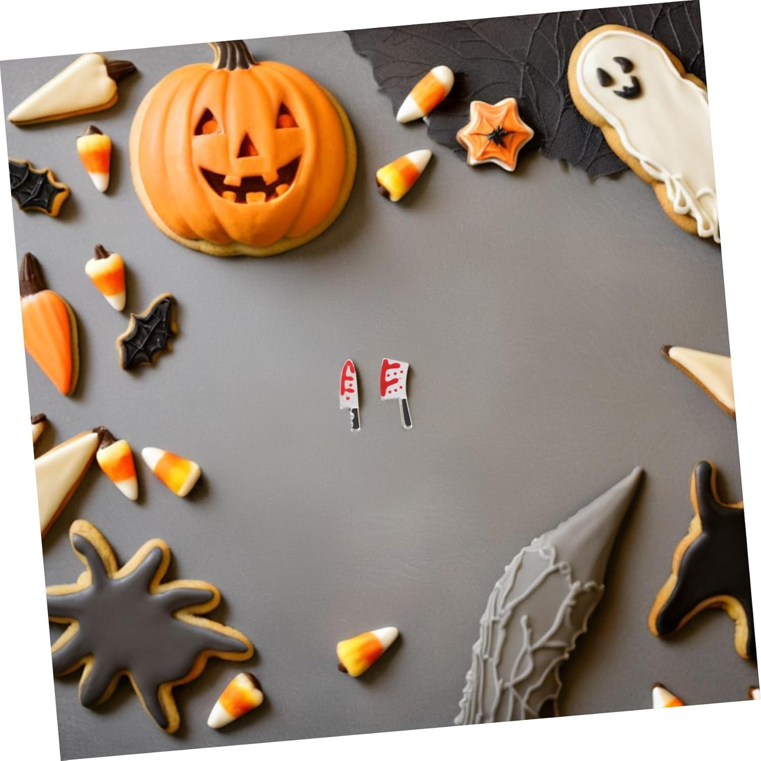 HEATSHAKING 40Pcs Halloween Nail Charms Bloody Cutter Metal Manicure Accessories for Women DIY Nail Art Reusable Horror Decorations Spooky Gothic image number 1