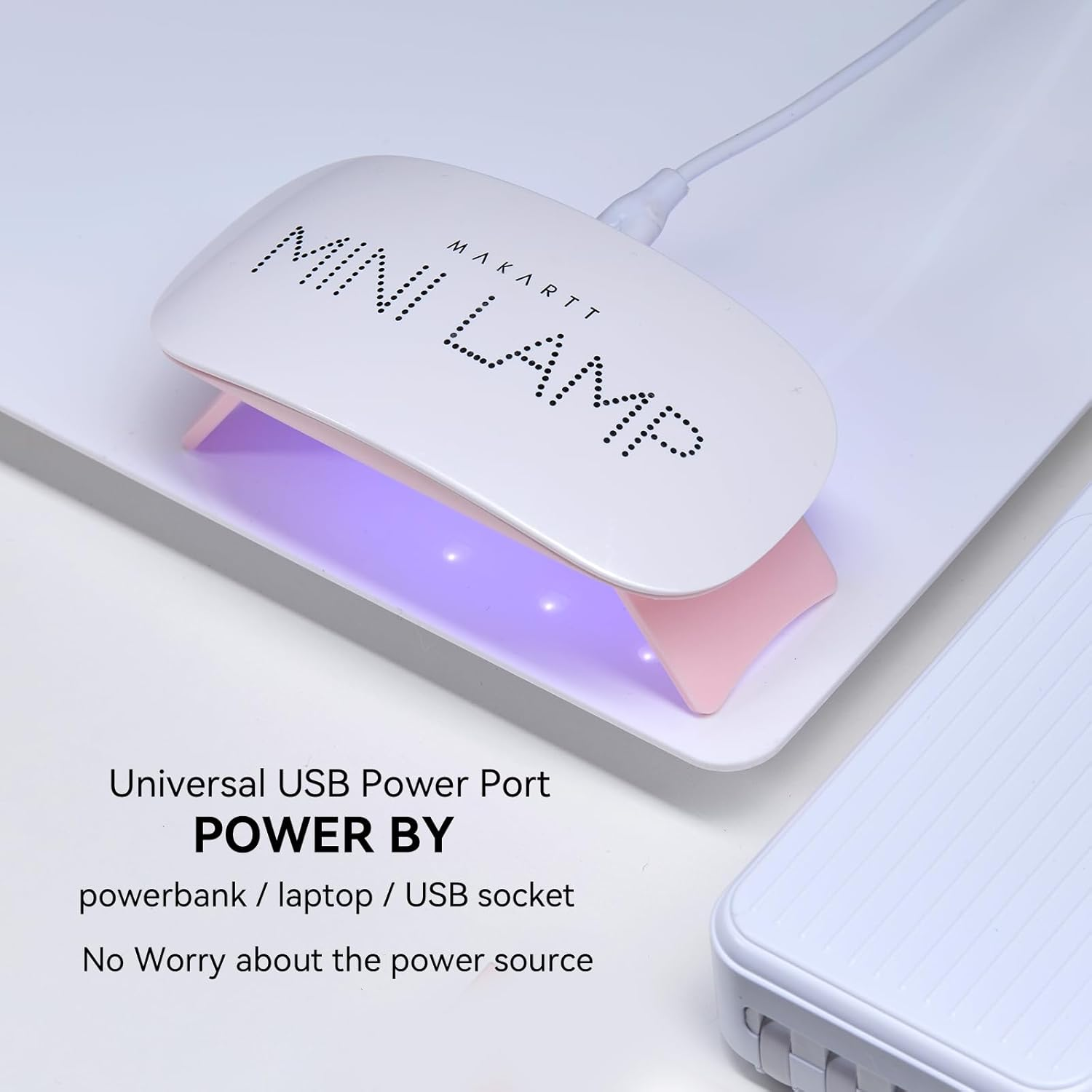 MAKARTT 6W LED UV Nail Dryer Curing Lamp 60S Timer USB Portable for Gel Nails Based Polishes image number 4