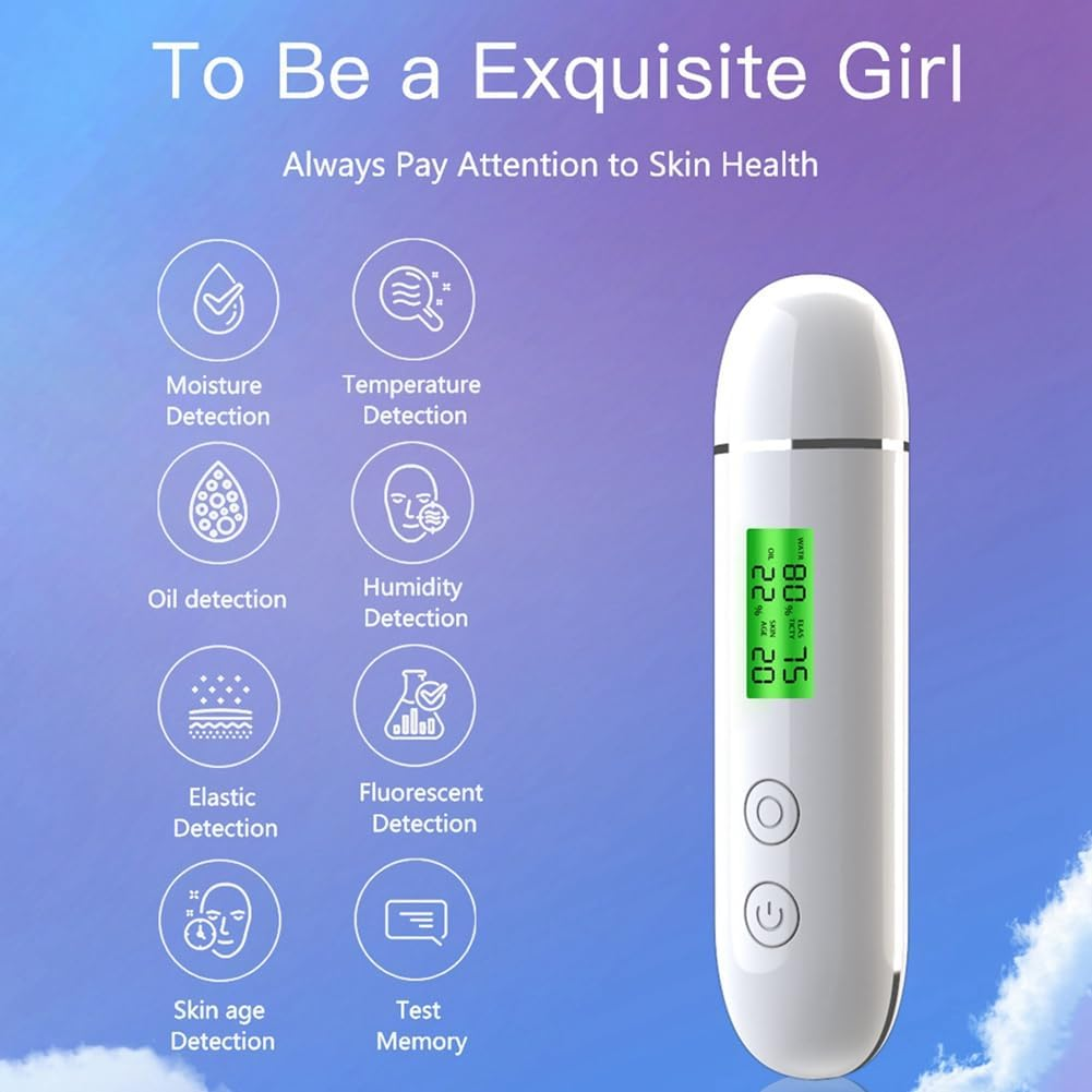 Hmskoss Skin Moisture Tester Smart Water and Oil Tester Fluorescent Agent Detector LCD Display Skin Moisture Meter image number 5