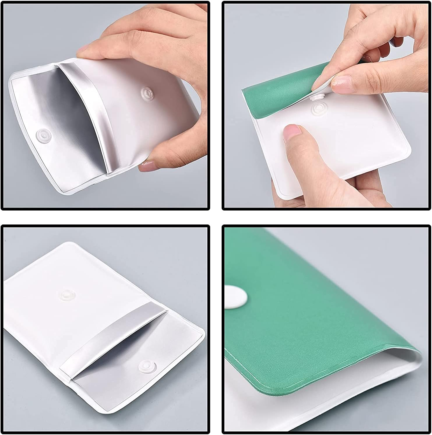 6 Pack Pocket Ashtrays, Portable Cigarette Ash Pouch Compact Fireproof PVC Odorless, Odorless Ashtray for Smoker Outdoor Travel, 3.3 Inch * 3 Inch, 4 Colors image number 1