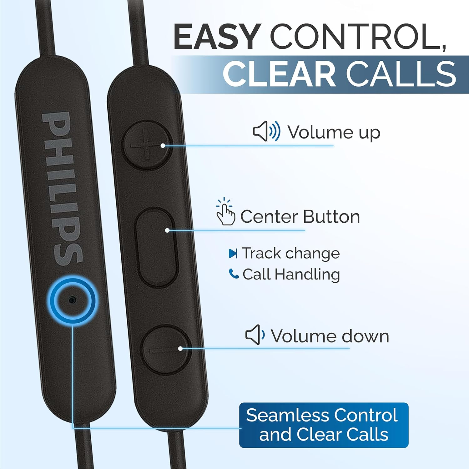 Philips E1105BK Hifi In-Ear Headphones In-Ear Volume Control Black image number 6