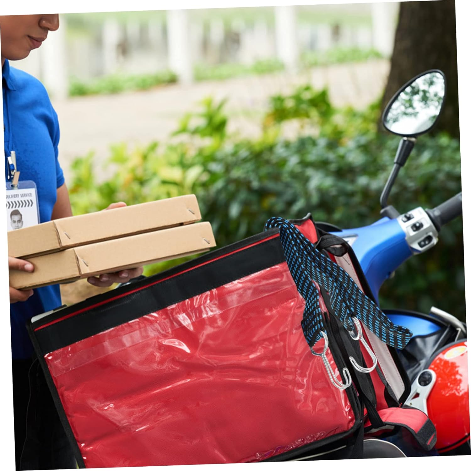 OATIPHO Adjustable Bungee Cord Hooks 2Pcs Bike Luggage Bungee Straps Elastic Bungee Cords for Trunk Strap Easy to Use Caravan Tie down Ropes image number 4