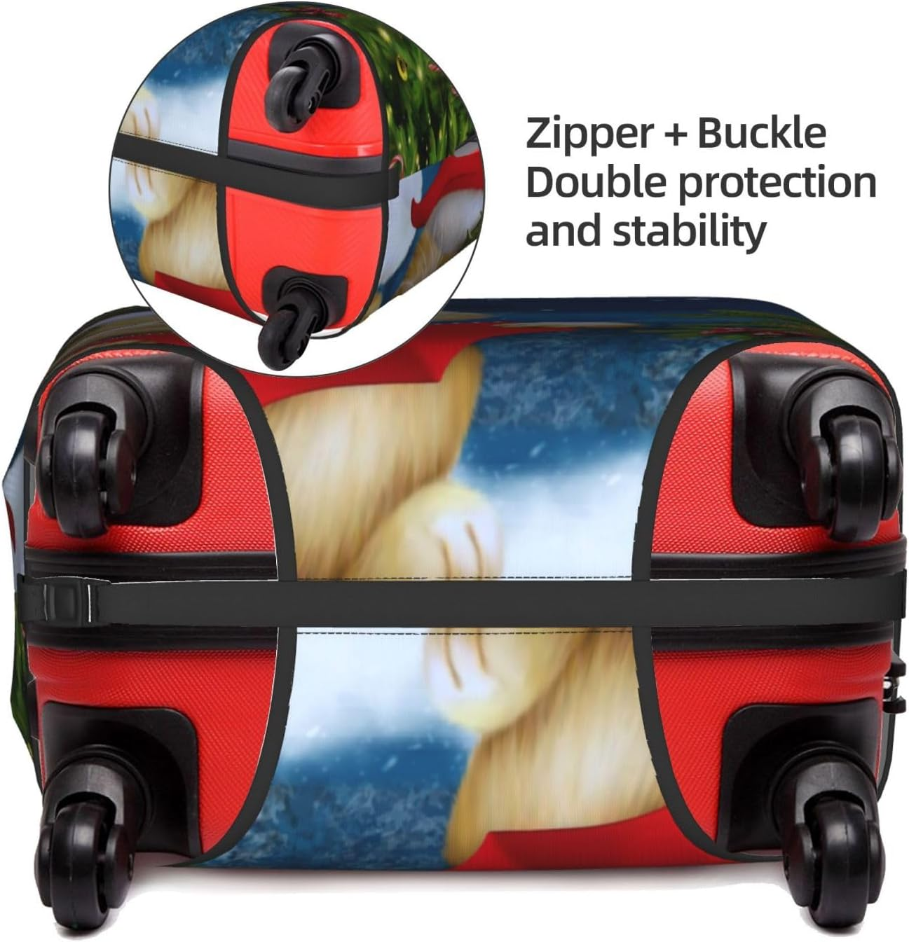 Obabo Serene Coastal Travel Luggage Cover,Washable Suitcase Cover Protector Anti-Scratch Suitcase Cover Fits 18-32 In, Cute Cat Sing Christmas Carols, S image number 2