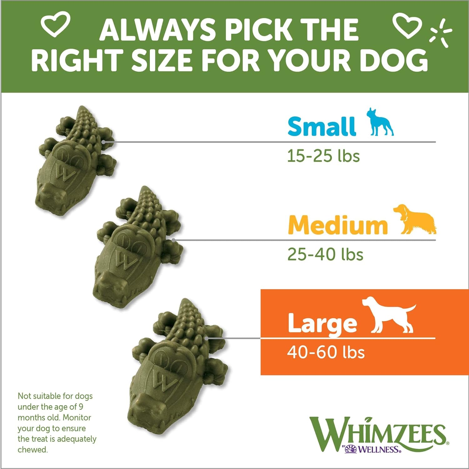 WHIMZEES Alligator Dental Dog Treats, Value Bag, Large (18-27Kg Dogs), Natural Daily Dental Chews (Pack of 6) image number 6